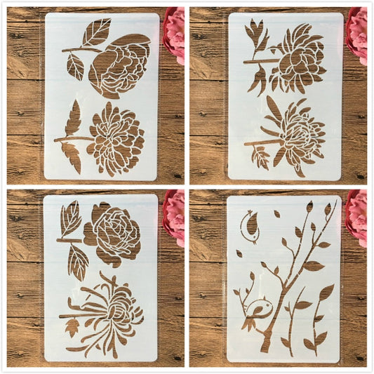 Set of 4 A4 Chrysanthemum Flowers