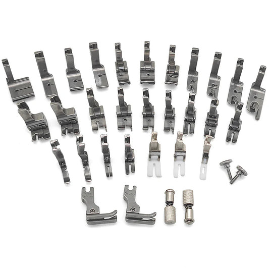 Kit de 31 Prensatelas y Dispositivo de Cambio Auxiliar para Máquinas Industriales